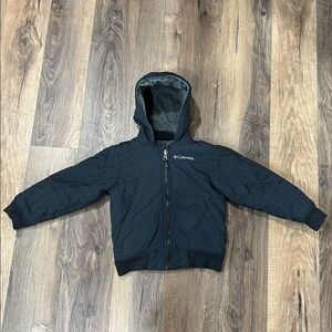 Columbia Lined Toddler Reversible Jacket Black Gray Lining Inside Size XXS